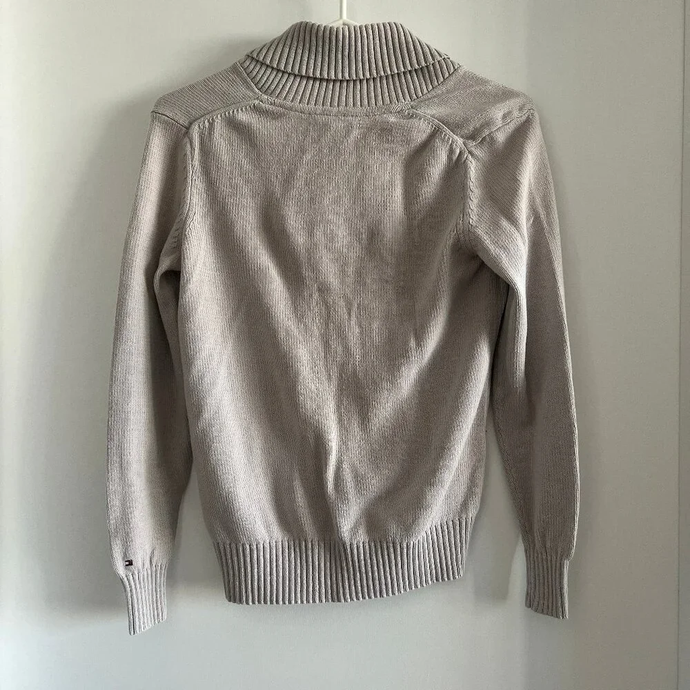 2for$30🏷Tommy Hilfiger Oatmeal Shawl Collar Pullover Knit Sweater - Picture 2 of 12